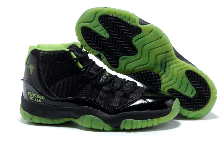Air Jordan 11 Mens Shoes Black/Greem Online
